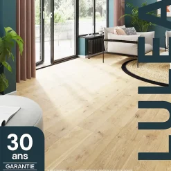 Parquet contrecollé clipsable Lulea XL en chêne vernis naturel rustique-GoodHome