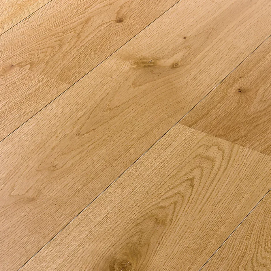 GoodHome Parquet contrecollé clipsable Marigny XL 200 cm en chêne français verni blond