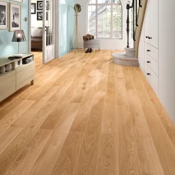 Parquet contrecollé clipsable Marigny L 200 cm en chêne français verni blond-GoodHome Hot