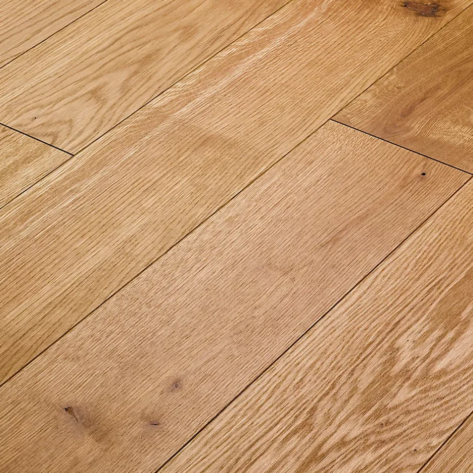 GoodHome Parquet contrecollé clipsable Visby L en chêne huilé blond compatible pièces humides