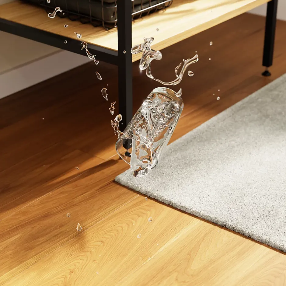 GoodHome Parquet contrecollé clipsable Visby L en chêne huilé blond compatible pièces humides