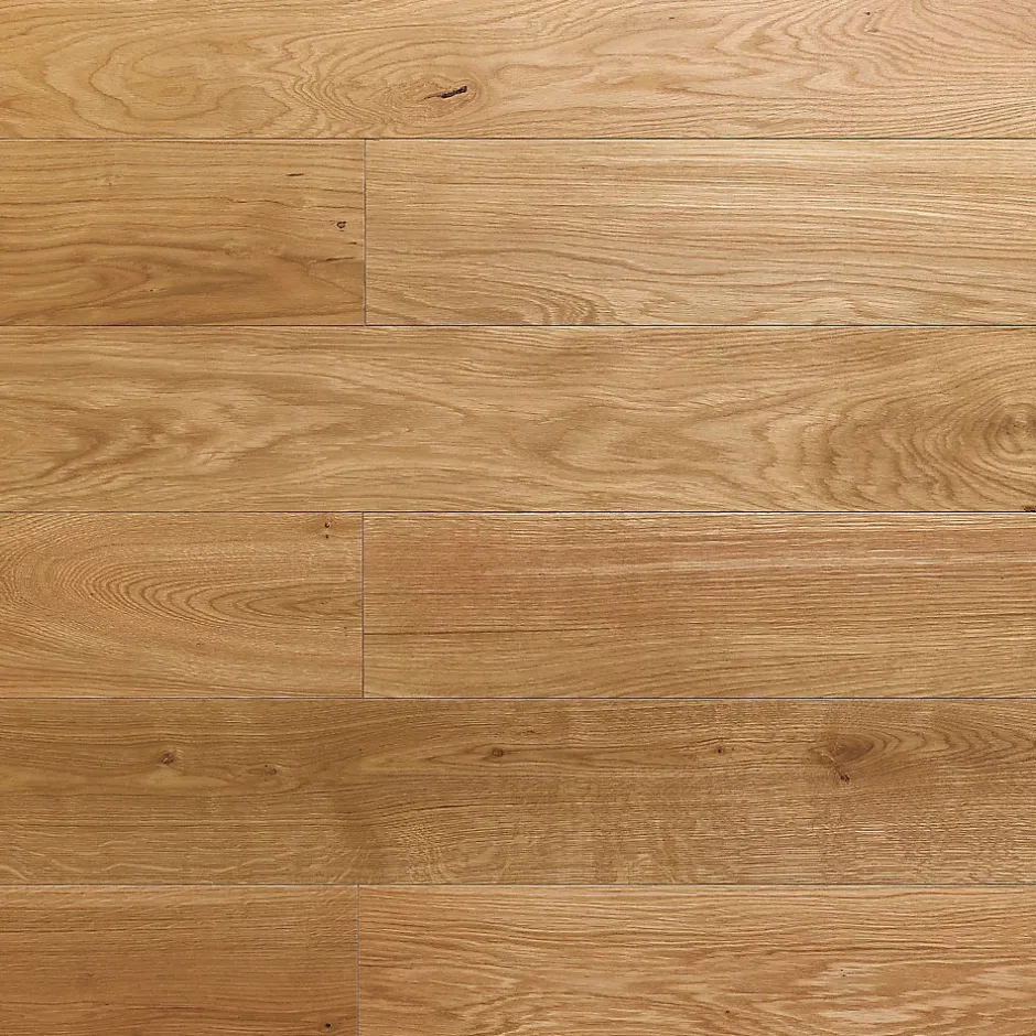 GoodHome Parquet contrecollé clipsable Visby L en chêne huilé blond compatible pièces humides