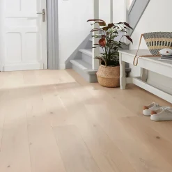 Parquet contrecollé clipsable Goodsir XL en chêne verni coloris naturel-GoodHome Sale