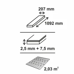 GoodHome Parquet contrecollé clipsable Bishorn XXL en chêne verni aspect naturel