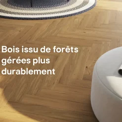 Parquet contrecollé clipsable Visby bâtons rompus en chêne huilé blond-GoodHome Clearance