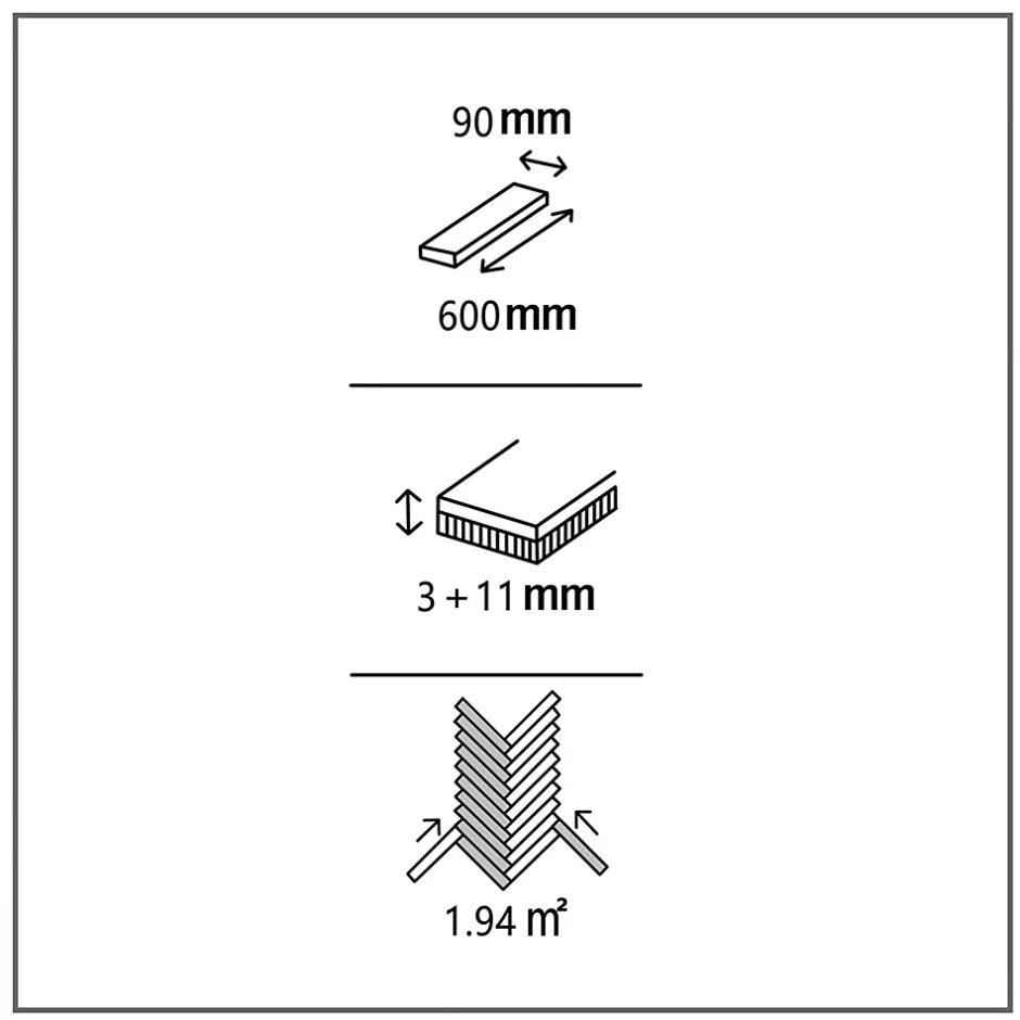 GoodHome Parquet contrecollé clipsable Lulea bâtons rompus en chêne huilé coloris naturel