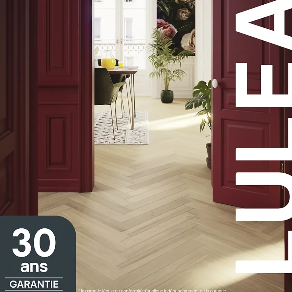 GoodHome Parquet contrecollé clipsable Lulea bâtons rompus en chêne huilé coloris naturel