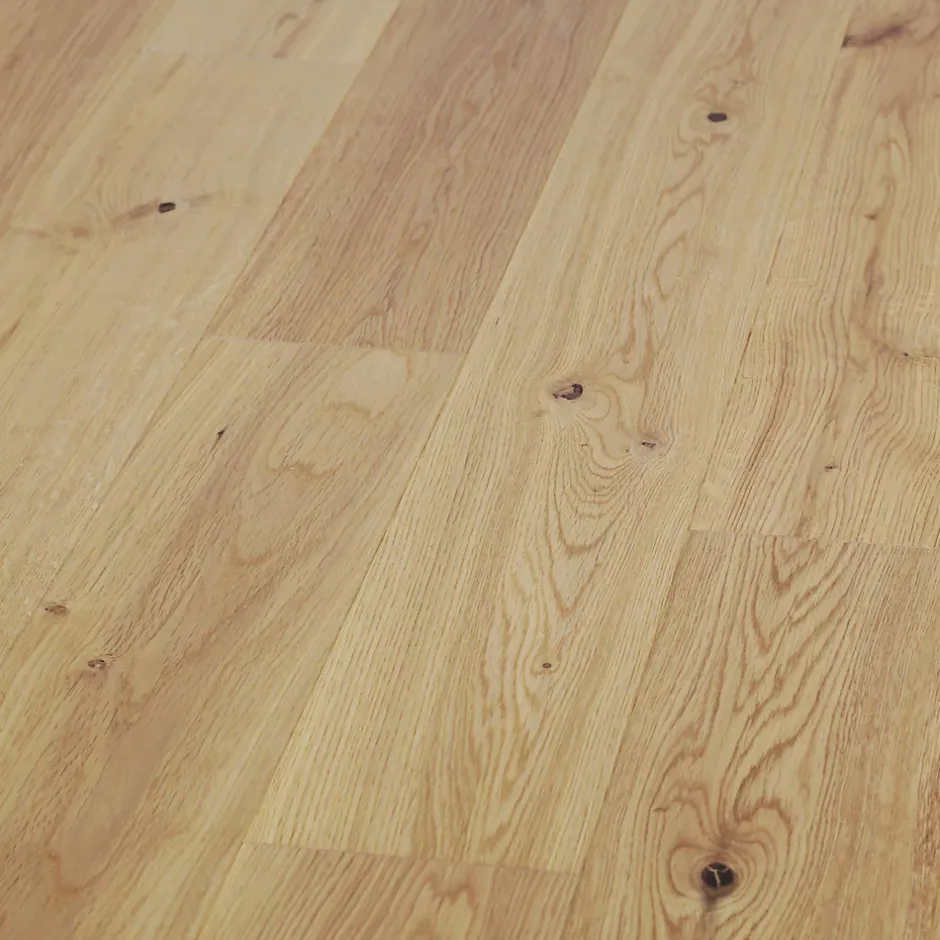 Parquet contrecollé clipsable Visby M en chêne huilé blond-GoodHome Best