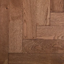 Parquet contrecollé clipsable Skara bâtons rompus en chêne huilé brun rustique-GoodHome