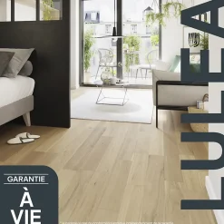 Parquet massif à clipser Lulea M en chêne verni naturel-GoodHome Clearance