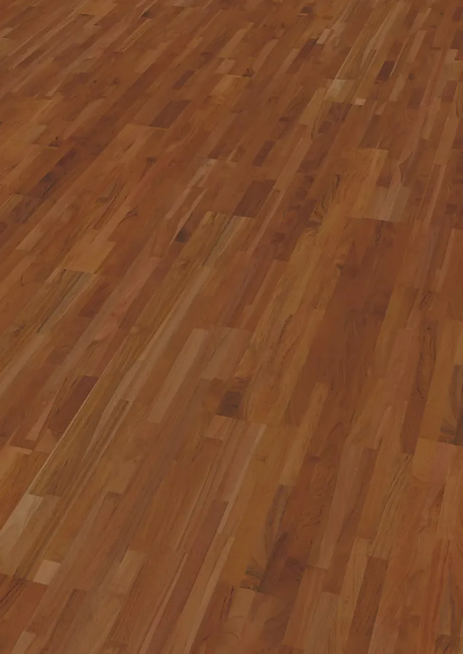 Parquet massif à coller 4 frises en teck verni- New