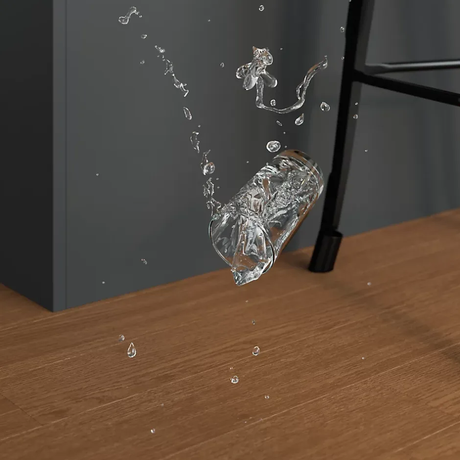 Parquet massif à coller Dryby M en frêne huilé brun compatible pièces humides-GoodHome Online