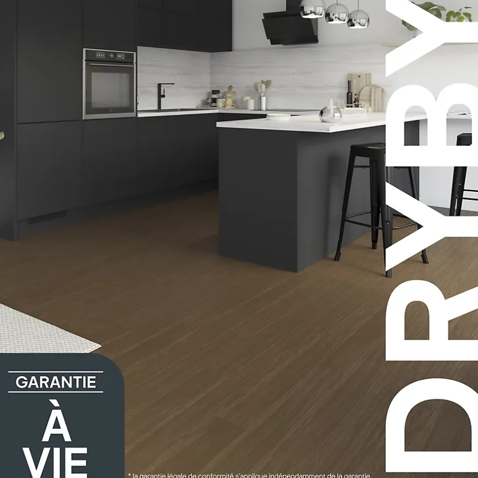 Parquet massif à coller Dryby M en frêne huilé brun compatible pièces humides-GoodHome Online