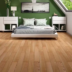 Parquet massif à coller Dryby M en frêne huilé blond compatible pièces humides-GoodHome Best