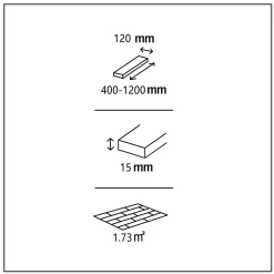 Parquet massif à coller Hardon M en chêne verni coloris naturel-