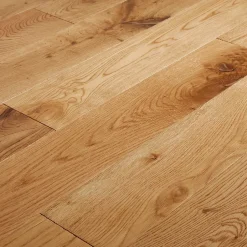 Parquet massif à coller Laholm 2 m en chêne verni coloris naturel-GoodHome Clearance