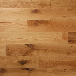 Parquet massif à coller Laholm 2 m en chêne verni coloris naturel-GoodHome Clearance