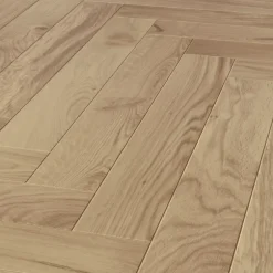 Parquet massif à coller Lulea bâtons rompus en chêne huilé naturel-GoodHome