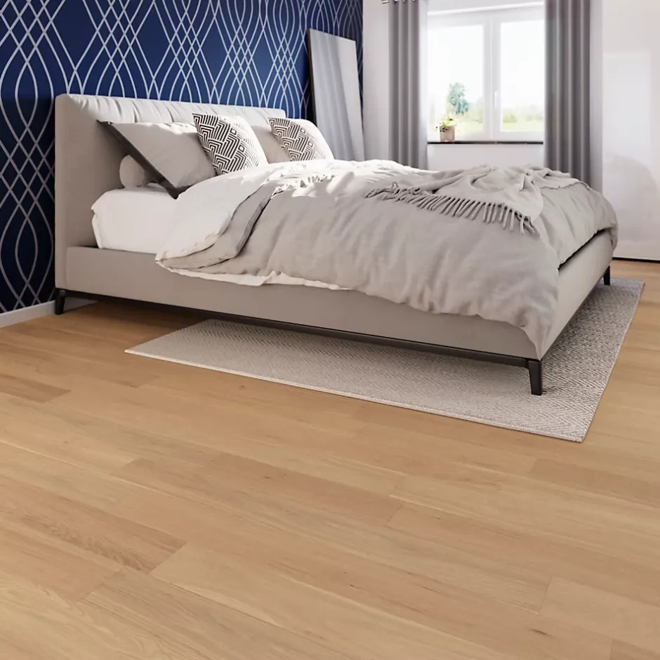 GoodHome Parquet massif à coller Lulea S en chêne huilé naturel