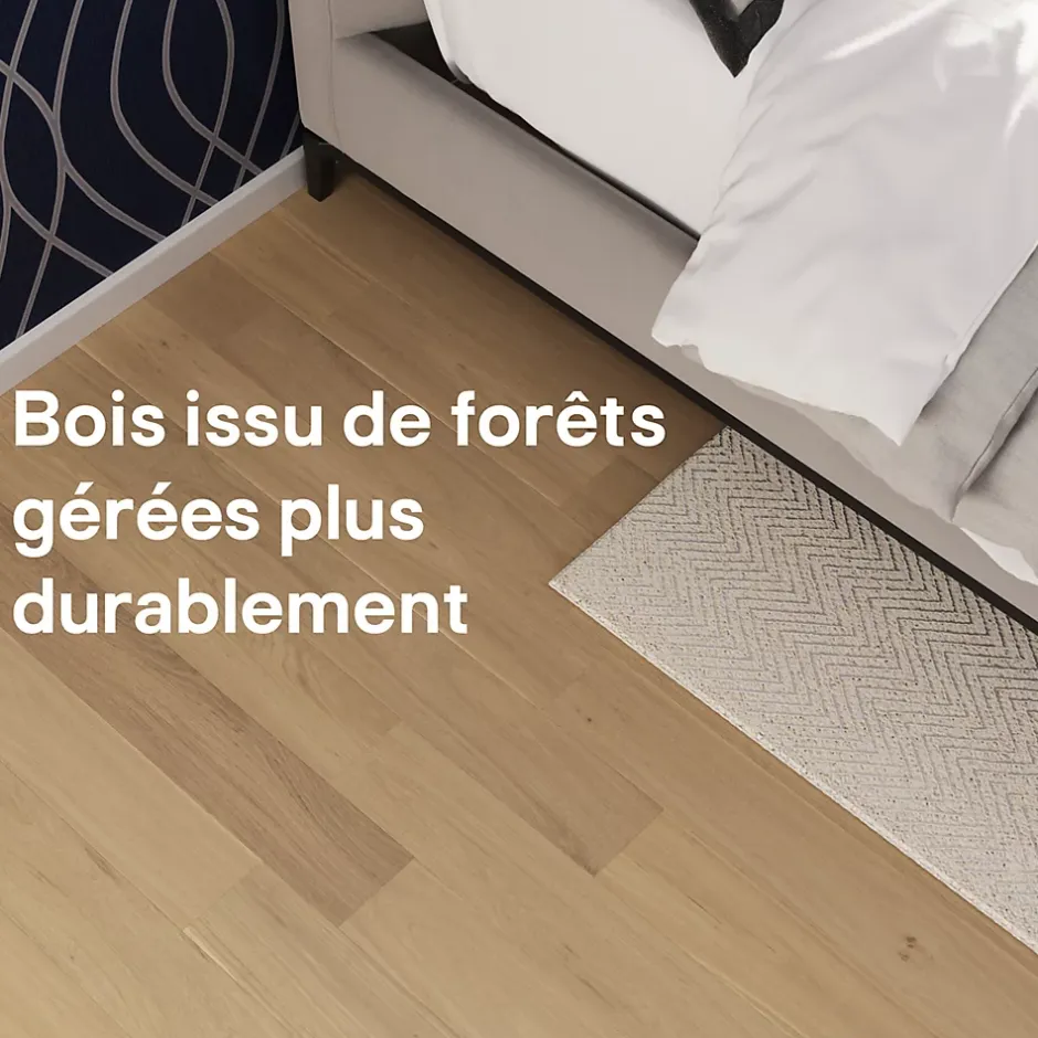 GoodHome Parquet massif à coller Lulea S en chêne huilé naturel