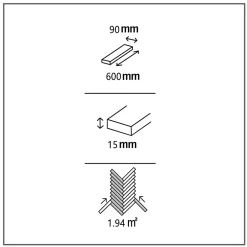 GoodHome Parquet massif à coller Skara bâtons rompus en chêne verni brun