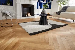 GoodHome Parquet massif à coller Visby bâtons rompus en chêne huilé blond