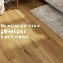 GoodHome Parquet massif à coller Visby S en chêne huilé blond