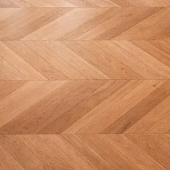 Dileci Parquet massif chêne français, Point de Hongrie / Chevron 600x120x15 mm, Teinte Bois Naturel -