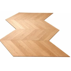 Dileci Parquet massif chêne français, Point de Hongrie / Chevron 600x120x15 mm, Teinte Bois Naturel -