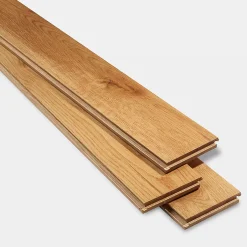 GoodHome Parquet massif clipsable en chêne Laholm finition vernis mat coloris naturel