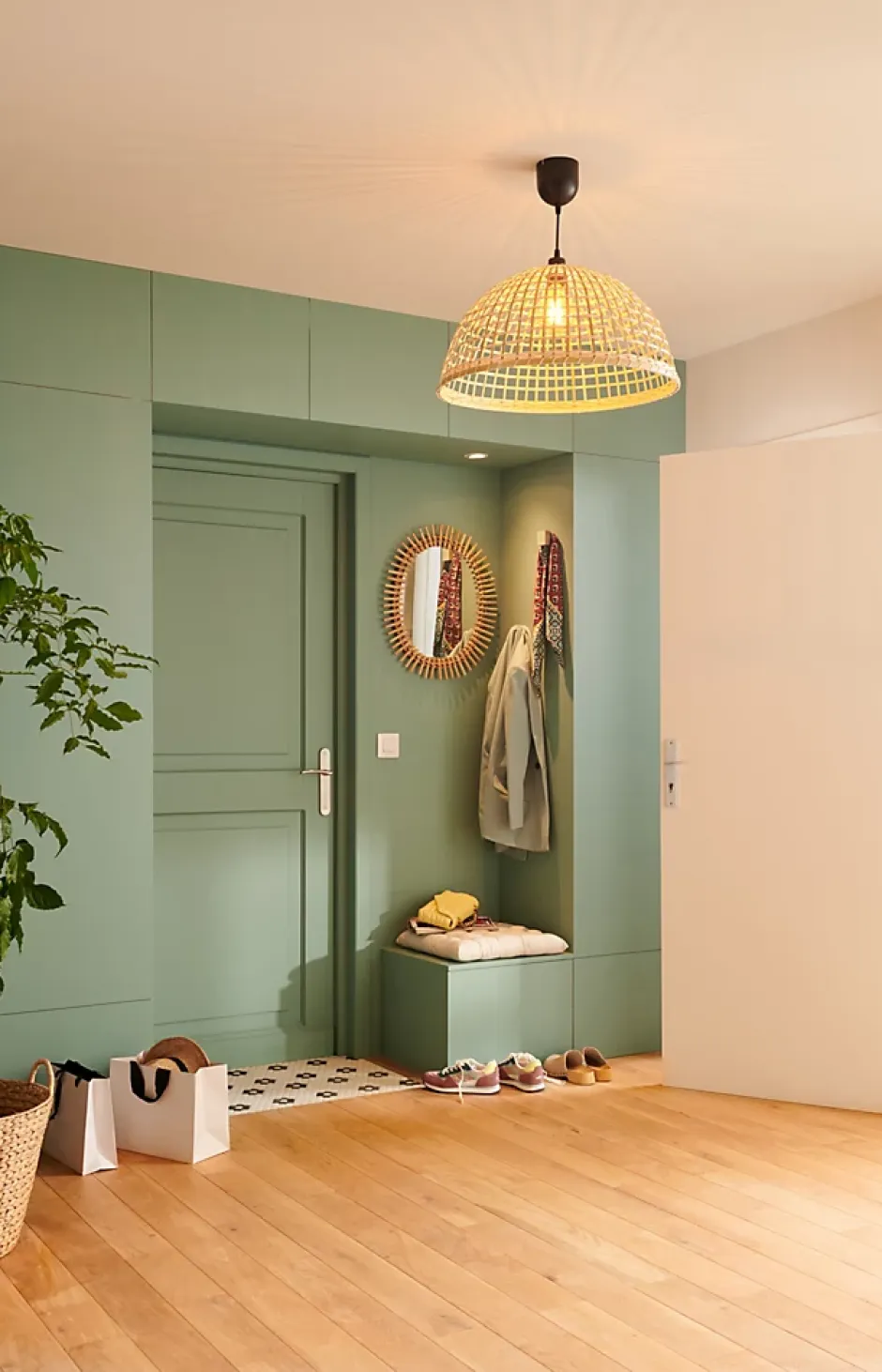 GoodHome Parquet massif clipsable en chêne Laholm finition vernis mat coloris naturel