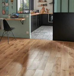 GoodHome Parquet massif clipsable Ystad L en chêne huilé blond