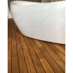 Parquet pont de bateau avec joint de PU intégré en teck indonésien massif INES-Aelle Carrelage Outlet