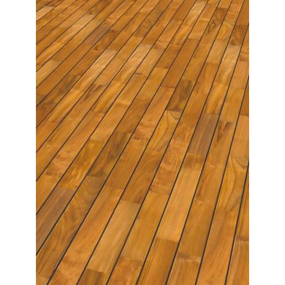 Parquet pont de bateau avec joint de PU intégré en teck indonésien massif INES-Aelle Carrelage Outlet