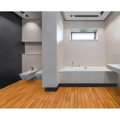 Parquet pont de bateau avec joint de PU intégré en teck indonésien massif INES-Aelle Carrelage Outlet