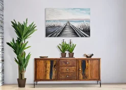 Mauro Ferretti Peinture sur toile multicolore pontile cm 120x3,8x80