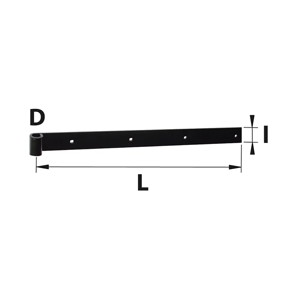Afbat - Tb Industrie Sas Penture bout carré pour volet Ø16 mm L.80 x l.4 x H.4 cm noir Afbat