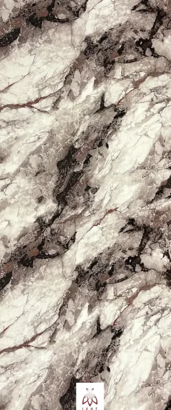 PET - PVC Film autocollant panneaux muraux 3D imitation marbre revetement en rouleau 60x300 cm decor aspect marbre (YP-245)-Ikhemalarka New