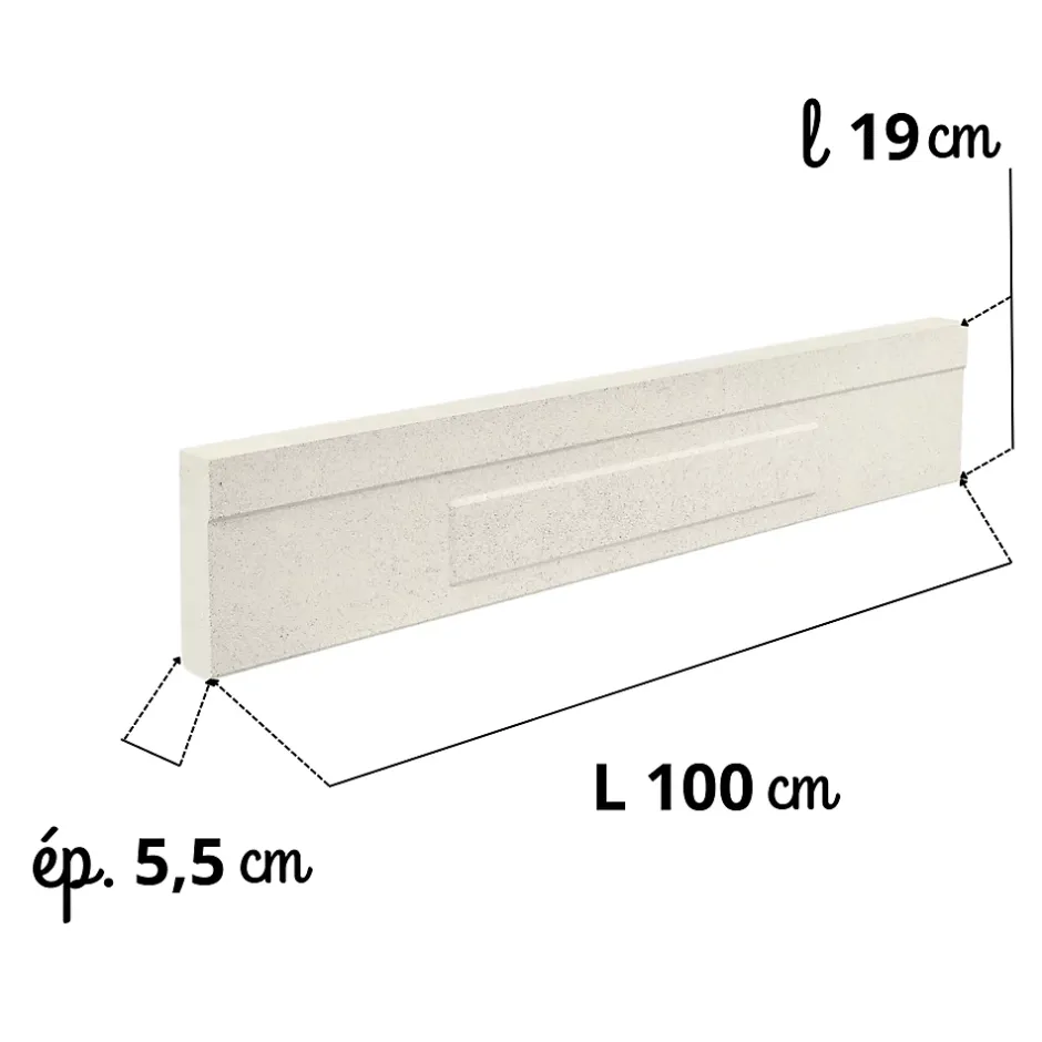 PILIER BETON 106 cm - 6 pièces - Dimensions : L 106 x l 24 cm -Série B72 -Claustras - Balustres plates-Prensimac Discount