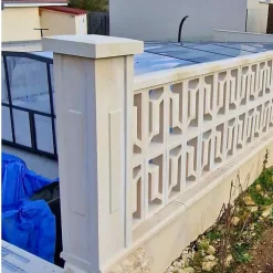 PILIER BETON 106 cm - A l'unité - Dimensions : L 106 x l 24 cm -Série B72 -Claustras - Balustres plates-Prensimac