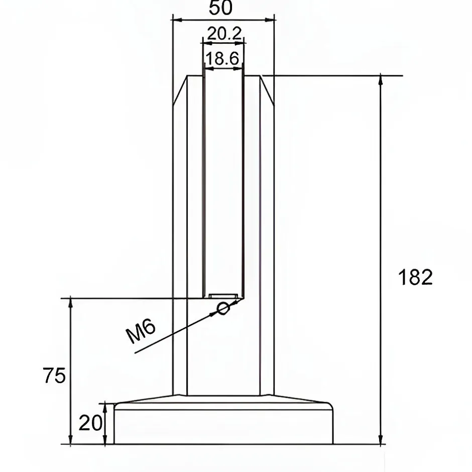 Pince à verre de sol modèle 05 - Ep. verre 13,52 à 17,52 mm - sans perçage du verre - Inox 2205-MySystem Hot