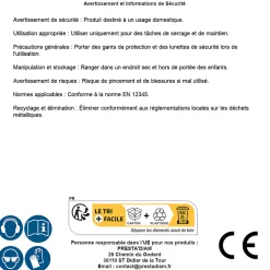 Pince Métal Réglable pour Cale 23 mm de Croisillons Autonivelants - 235 mm - Utilisation Polyvalente --Beast Clearance