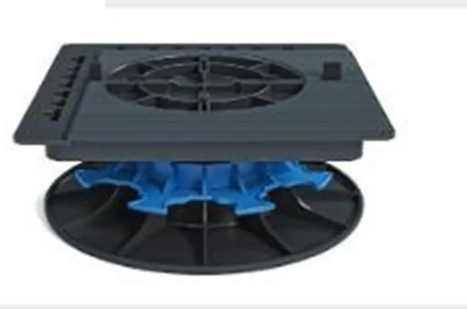 Jouplast Plaque à dalle - Pour plot terrasse - Coloris : noir - Dimensions : 206 x 206 mm