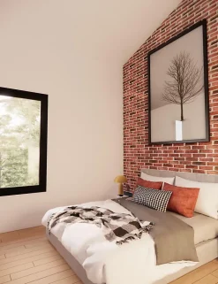 Parcolor Plaque de parement brique rouge - intérieur/extérieur - Pose facile et rapide