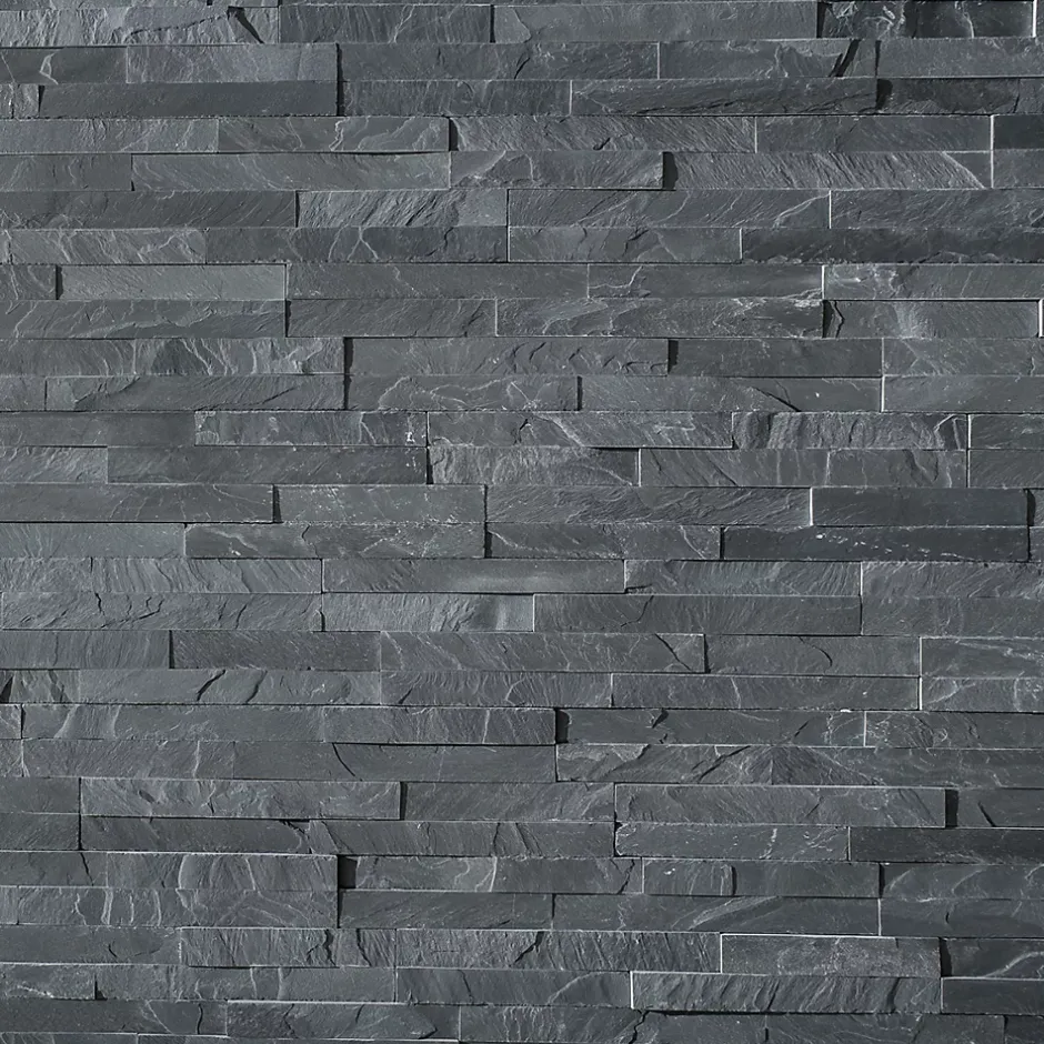 Plaquette de parement pierre naturelle - NATIMUR BLACK - - 0,54m² - intérieur/extérieur-Modulo