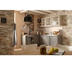 Plaquette de parement Briconature pierre naturelle beige (vendue au carton)