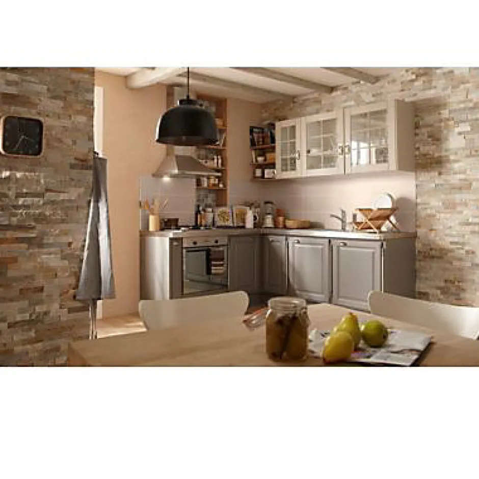 Plaquette de parement Briconature pierre naturelle beige (vendue au carton)