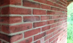 Parcolor Plaquette de parement d'angle effet brique - vendu au carton de 8 angles - intérieur/extérieur - Ton rouge