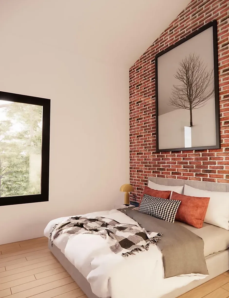 Parcolor Plaquette de parement d'angle effet brique - vendu au carton de 8 angles - intérieur/extérieur - Ton rouge