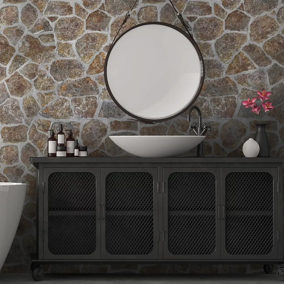 Plaquette de parement effet pierre - S. COTE MUR CEMENT MIX - - 1m² - intérieur/extérieur-Modulo New